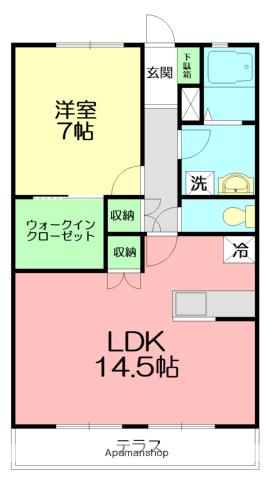 SUNNY PLACE(1LDK/1階)の間取り写真