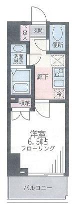 ザ・パーククロス藤沢(1K/10階)の間取り写真