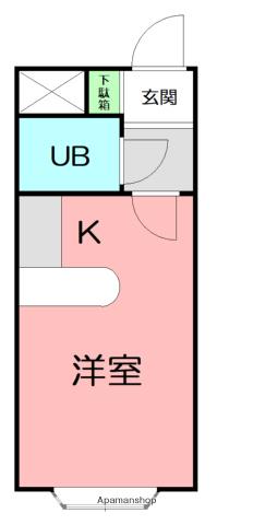 ベルピア辻堂第6(ワンルーム/1階)の間取り写真