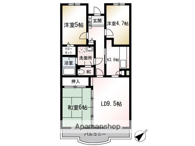 ディアコート大庭(2SLDK/1階)の間取り写真