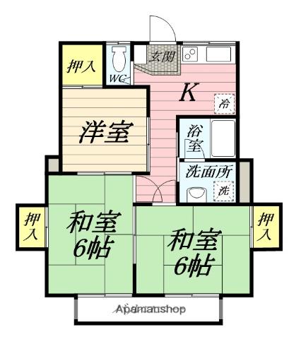 エムアイハイツ(3K/2階)の間取り写真