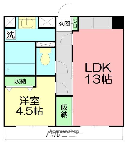 アルマーレ平塚(1LDK/7階)の間取り写真