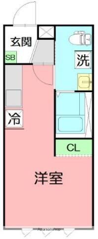 サザンクロス東海大学(ワンルーム/1階)の間取り写真