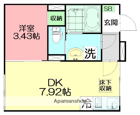 クラリス藤沢(1LDK/1階)の間取り写真
