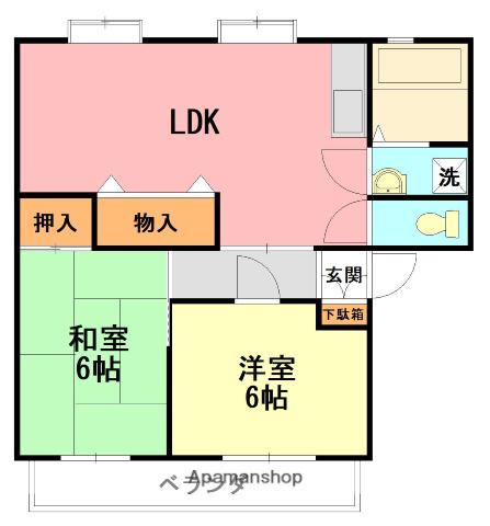 ウィンズ湘南4(2LDK/2階)の間取り写真