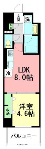 リベラ マーロⅢ(1LDK/10階)の間取り写真