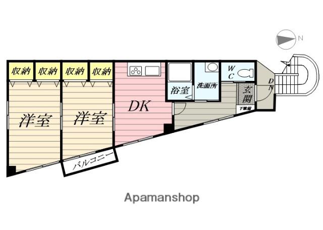宮内ビル(2DK/3階)の間取り写真