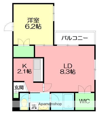 シェローナ2(1LDK/2階)の間取り写真