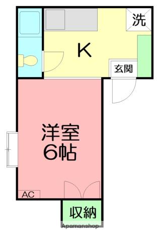 アルコーブ53(1K/1階)の間取り写真