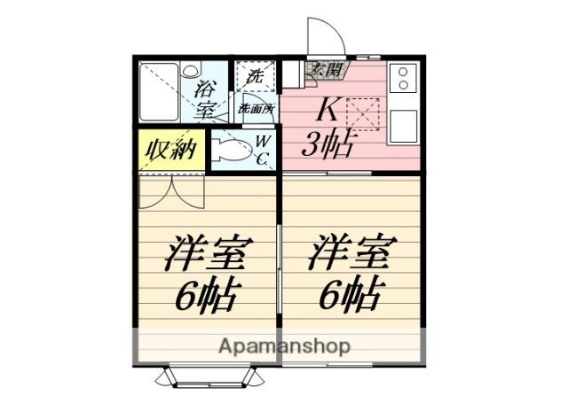 レオパレス大和第6(2K/1階)の間取り写真