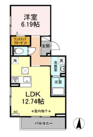 マーリエ Ⅰ(1LDK/1階)の間取り写真