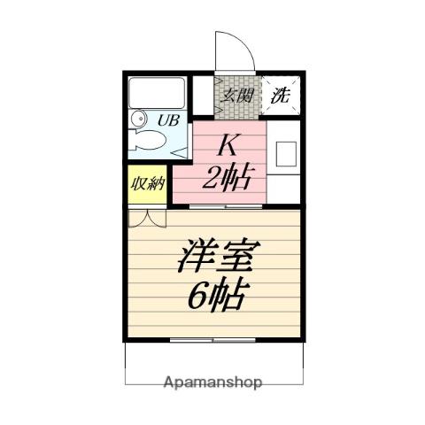 ハイツ守屋B(1K/1階)の間取り写真