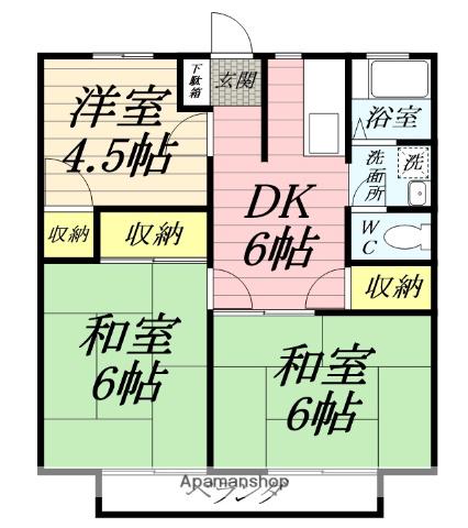 コーポサンライズ(3DK/1階)の間取り写真