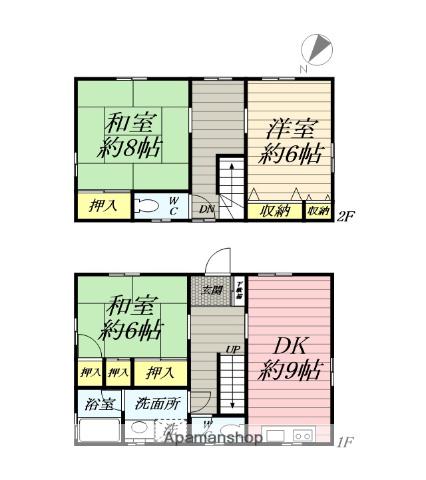 相模線 北茅ケ崎駅 徒歩20分 2階建 築41年(3DK)の間取り写真