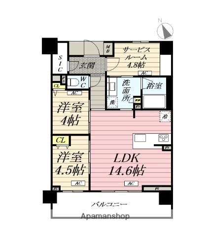 LUXENAPAWS藤沢(2SLDK/1階)の間取り写真