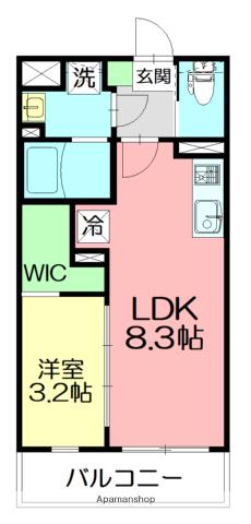 CASA BRISA 湘南台(1LDK/4階)の間取り写真