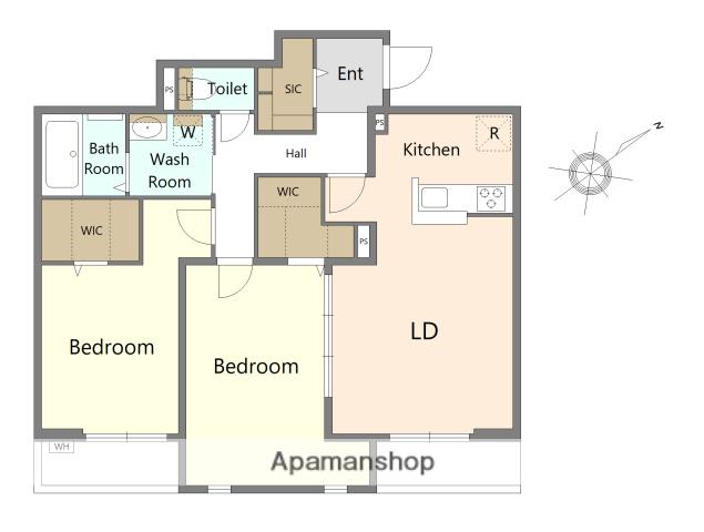 カーサエイル(2LDK/1階)の間取り写真