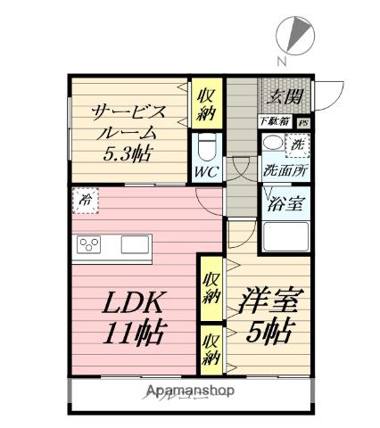 エテルノヴァローレ茅ヶ崎(2LDK/3階)の間取り写真
