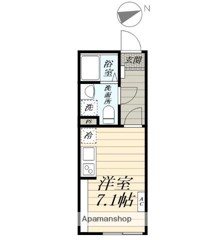 ロンディネ寒川(ワンルーム/1階)の間取り写真