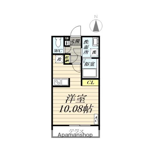 カインドネス愛甲石田ウエスト(ワンルーム/1階)の間取り写真