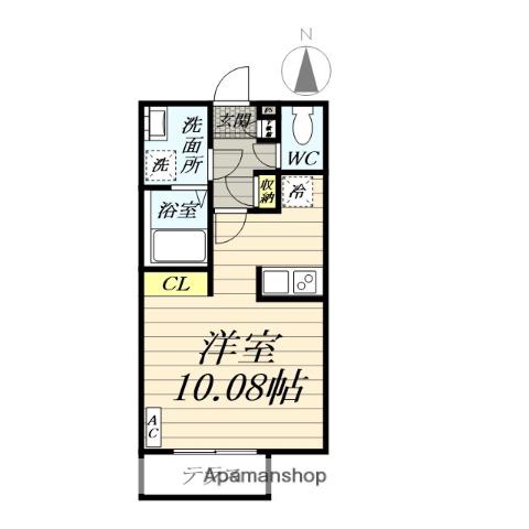 カインドネス愛甲石田ウエスト(ワンルーム/1階)の間取り写真