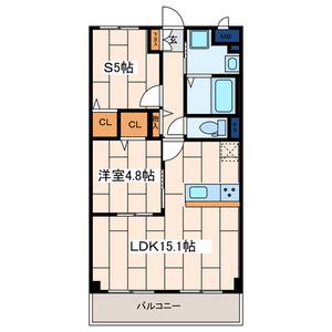 大和市西鶴間3丁目マンション(1SLDK/3階)の間取り写真