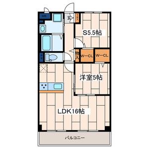 大和市西鶴間3丁目マンション(1SLDK/1階)の間取り写真