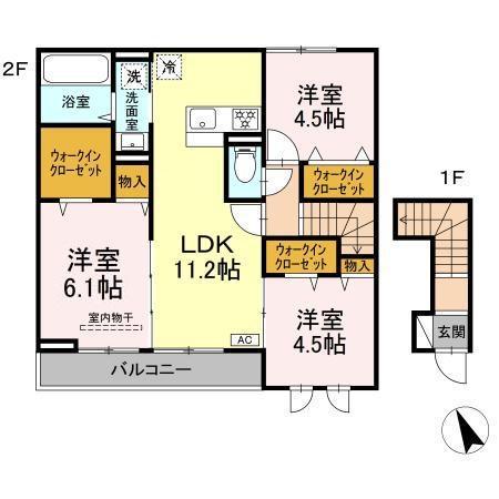 シャルマンいずみ(3LDK/2階)の間取り写真