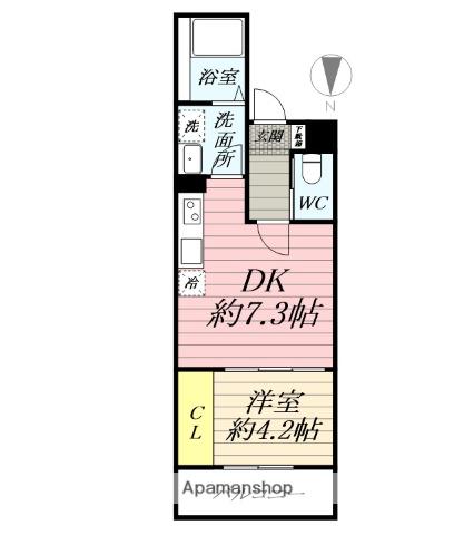 GRADUS平塚Ⅱ(1DK/3階)の間取り写真