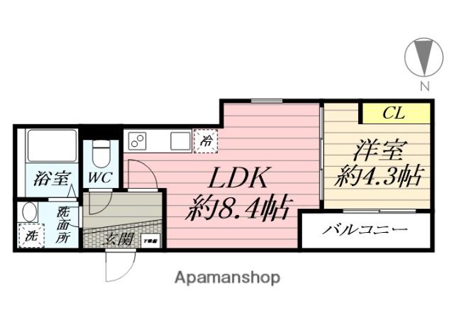 GRADUS平塚Ⅱ(1LDK/3階)の間取り写真