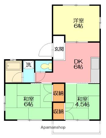 宮川ハイム(3K/1階)の間取り写真