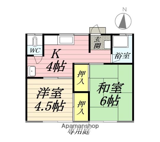 ともえ荘(2K/1階)の間取り写真