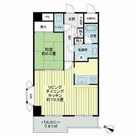 ライオンズマンション湯河原第3(1LDK/10階)の間取り写真
