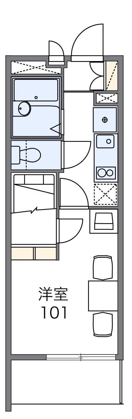 レオパレスけやき(1K/1階)の間取り写真
