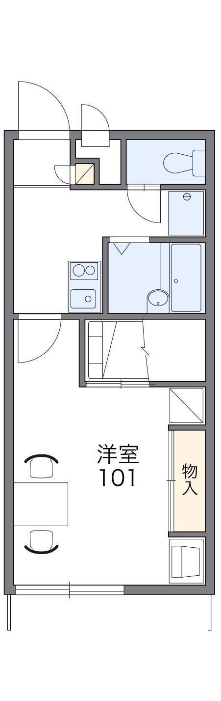 レオパレスエスポワール堀の内(1K/1階)の間取り写真