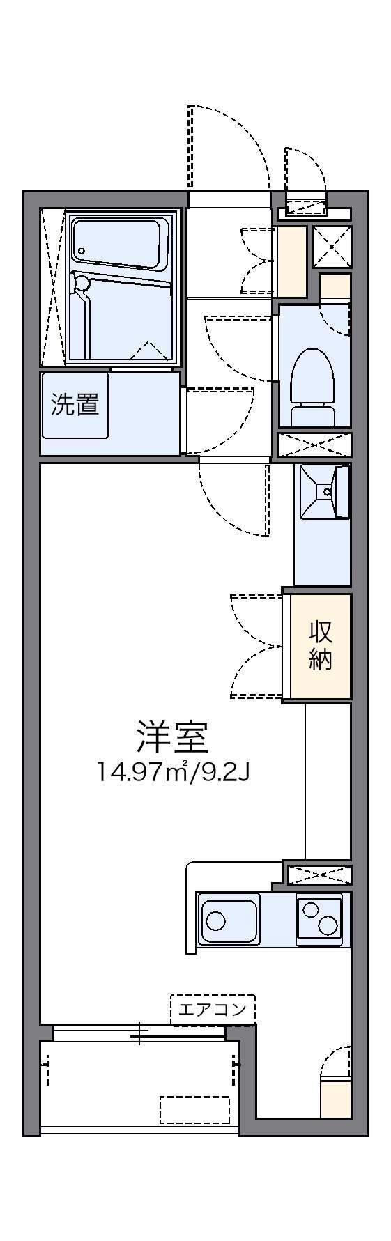 レオネクストアヴェンティーノ(ワンルーム/2階)の間取り写真