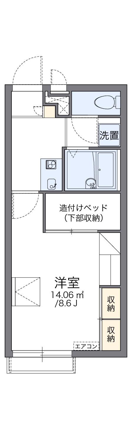 レオパレスイーハートーブ(1K/2階)の間取り写真