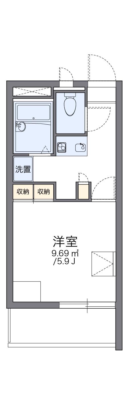レオパレスシャングリラ湘南(1K/1階)の間取り写真