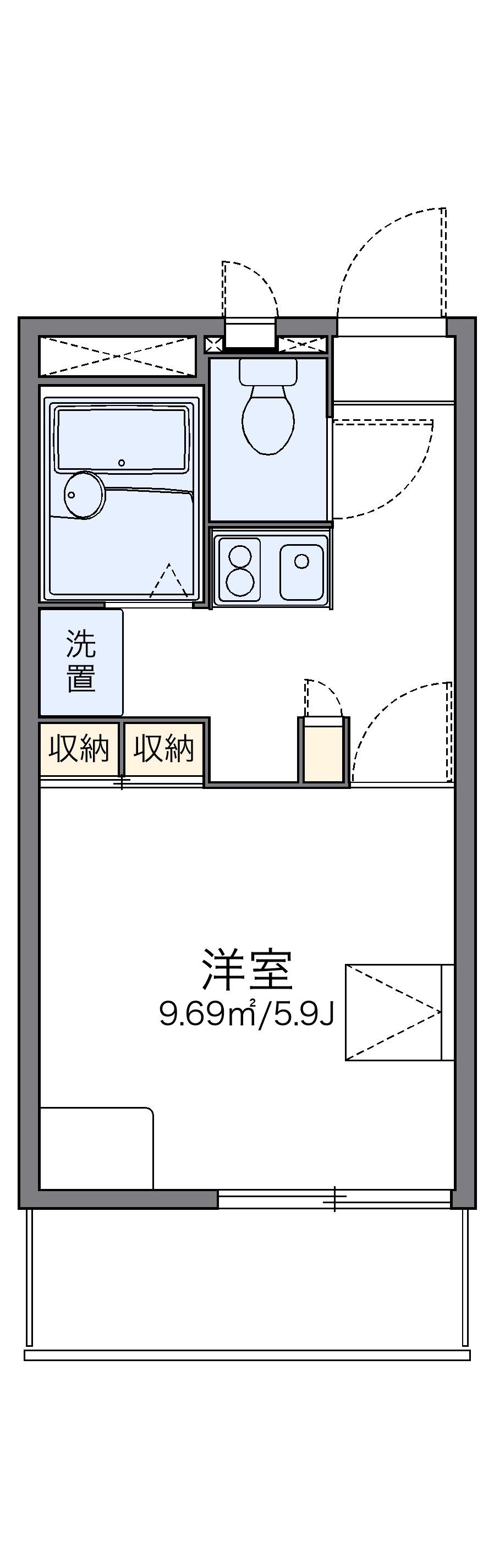 レオパレスISEYA(1K/2階)の間取り写真
