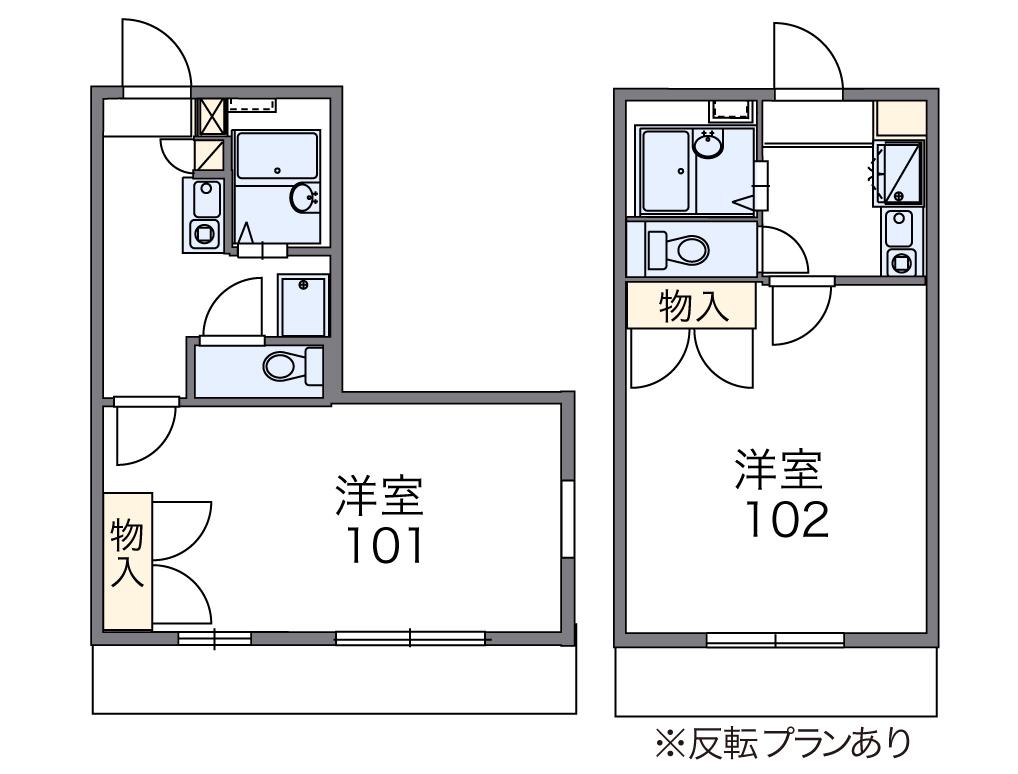 レオパレスセジュールⅡ(1K/2階)の間取り写真