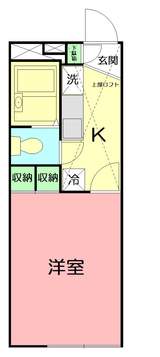 レオパレス向日葵(1K/2階)の間取り写真