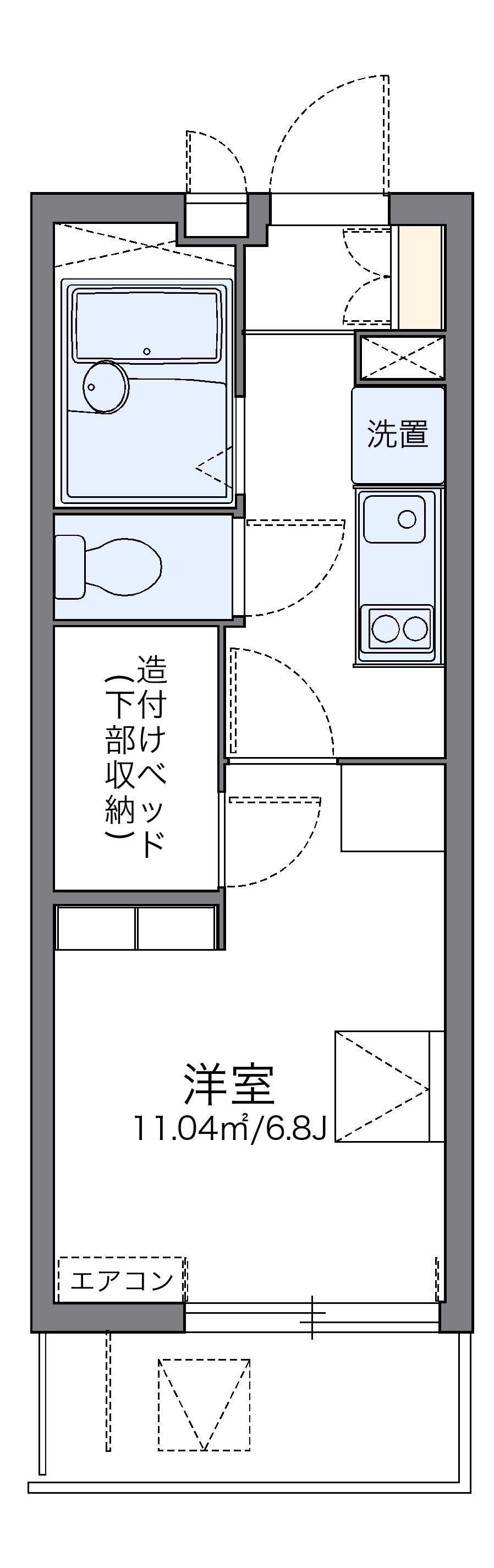 レオパレスBLOOMⅤ(1K/1階)の間取り写真