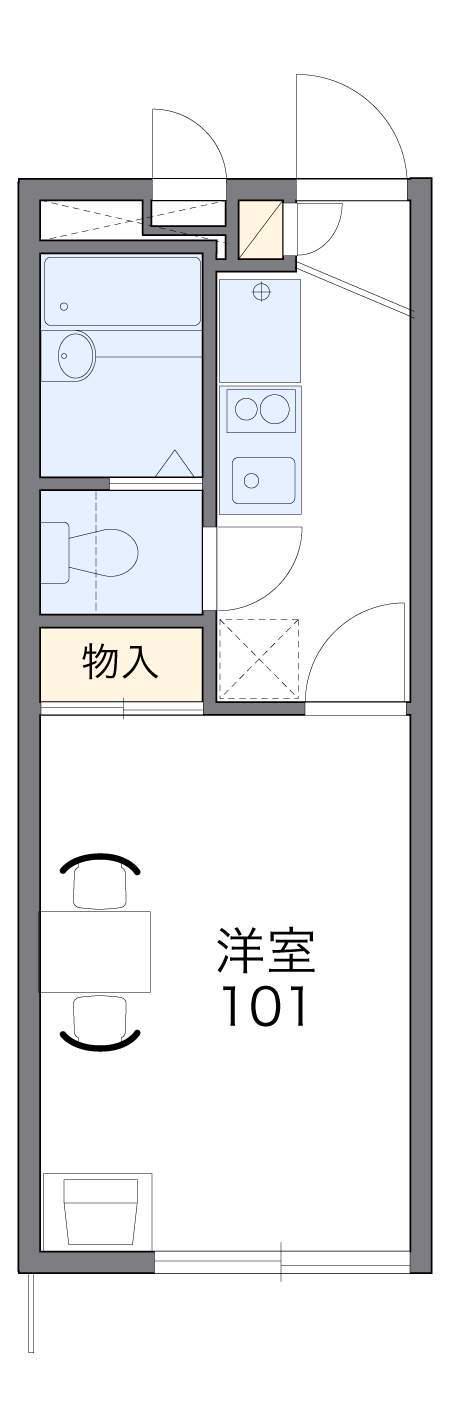 レオパレスイーストサイドパレス(1K/1階)の間取り写真