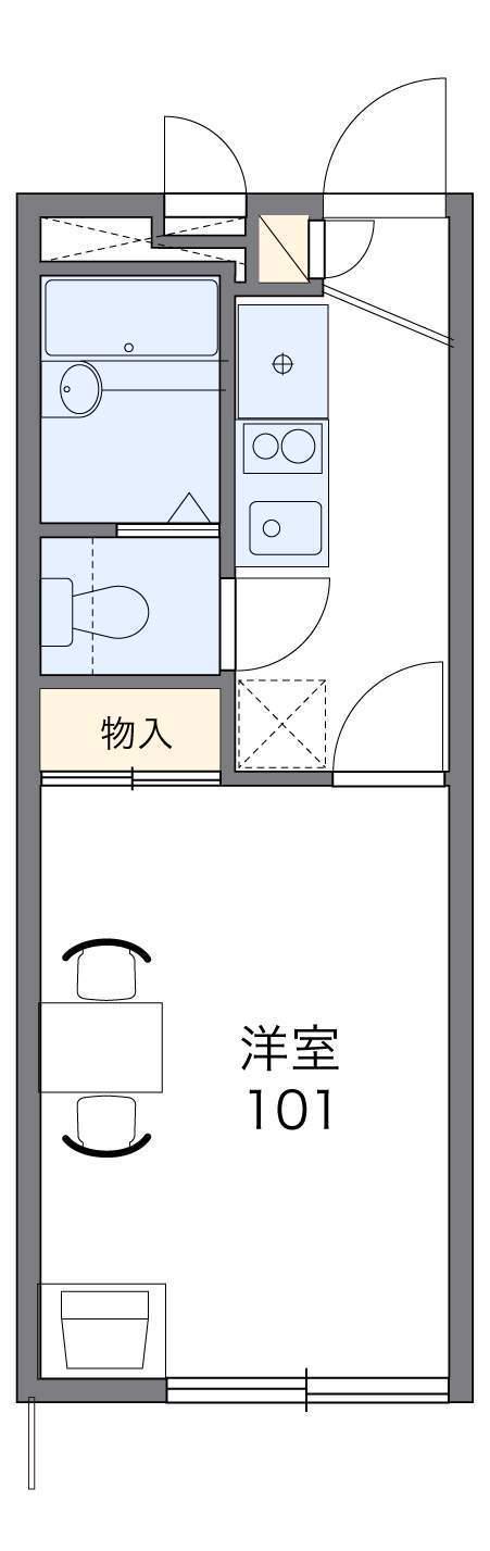 レオパレスバーム02(1K/2階)の間取り写真