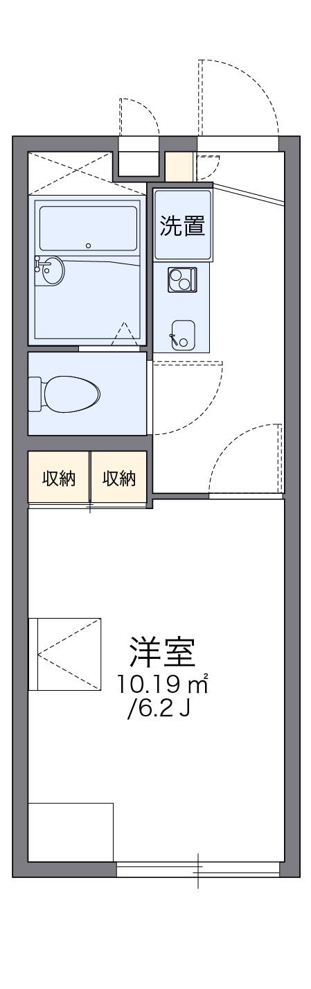 レオパレスバーム02(1K/1階)の間取り写真