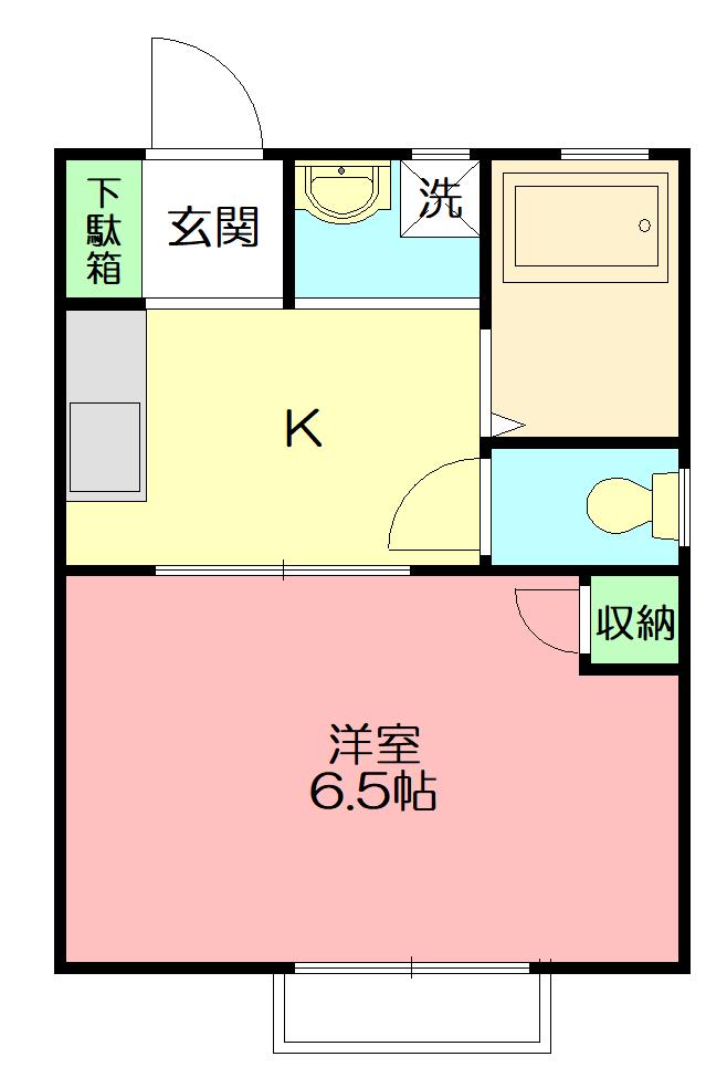 エンゼルハイツ(1K/2階)の間取り写真