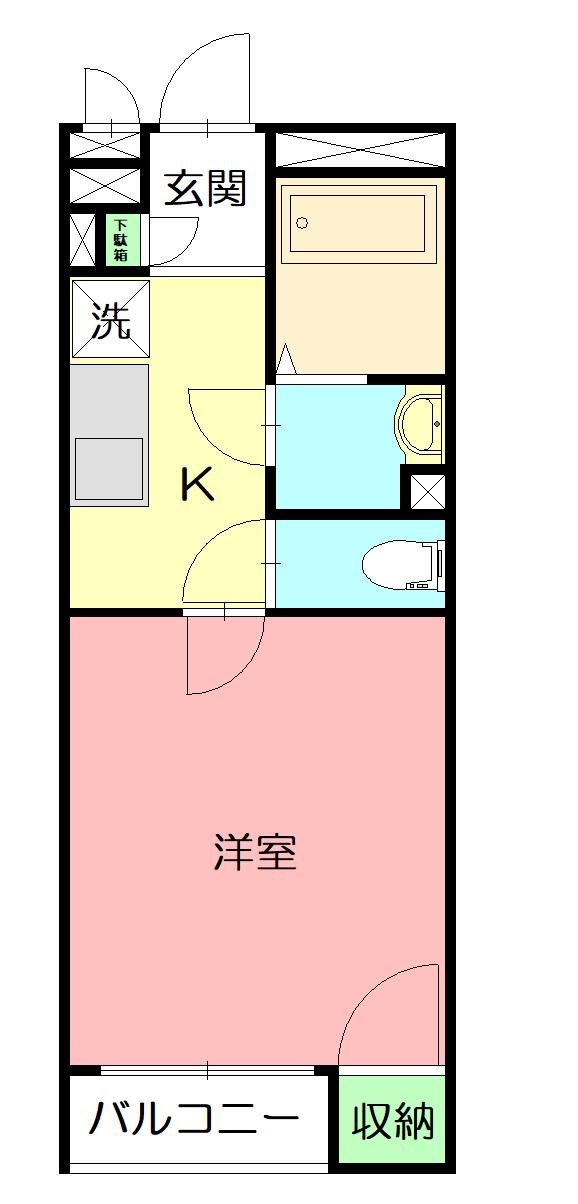 レオネクストイーストハイム(1K/1階)の間取り写真
