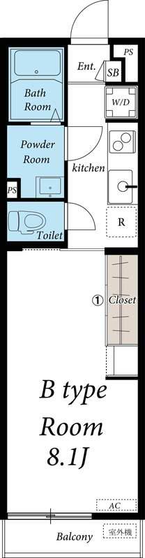 リブリ・SAKURAMICHI(1K/1階)の間取り写真