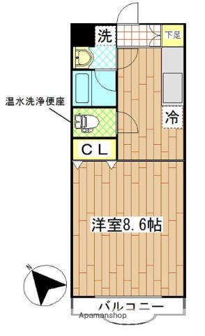 セレーノ1(1K/1階)の間取り写真