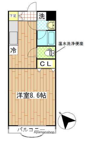 セレーノ1(1K/3階)の間取り写真